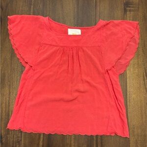 3/$12 Maeve Coral Flutter Sleeve Top